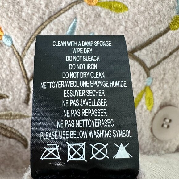 Driftwood Innsbruck Embroidered Coat Size XS Beige Wool Blend Boho Hippie Fall - Picture 8 of 11